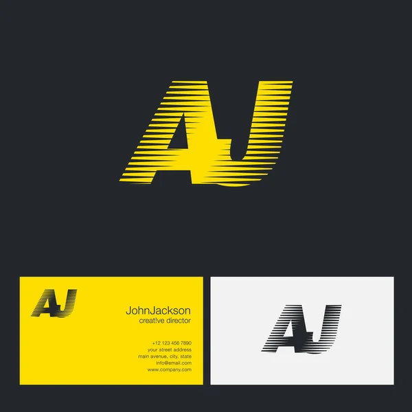 AJ harfler şirket logosu — Stok Vektör