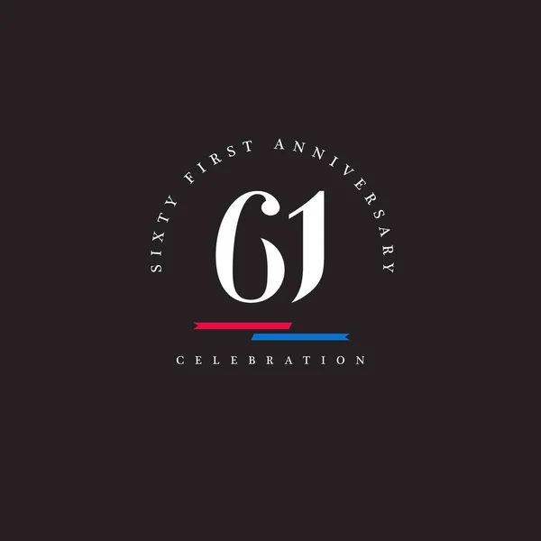 Numerów logo 61 rocznica — Wektor stockowy