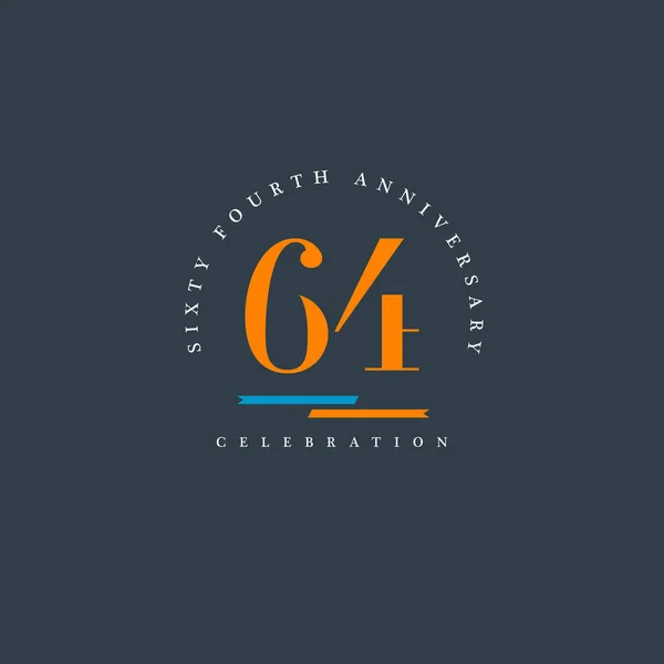 Logo aniversario 64 números — Archivo Imágenes Vectoriales