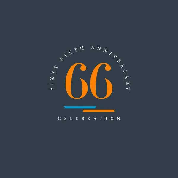 Anniversary logo 66 numbers — Stock Vector
