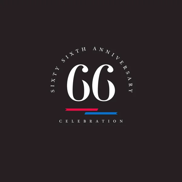Logo aniversario 66 números — Archivo Imágenes Vectoriales