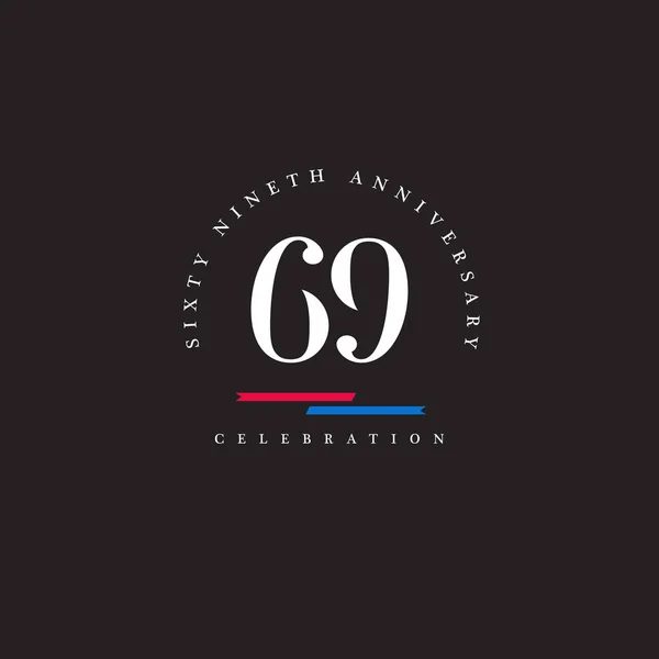 Logo aniversario 69 números — Archivo Imágenes Vectoriales