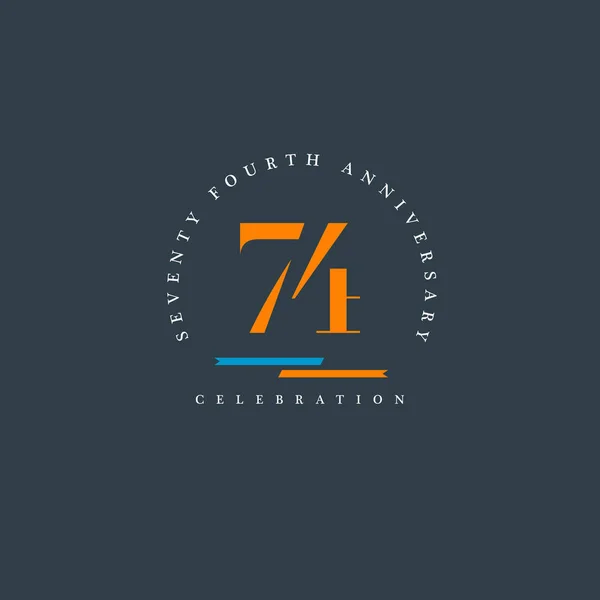 Logo anniversario 74 numeri — Vettoriale Stock