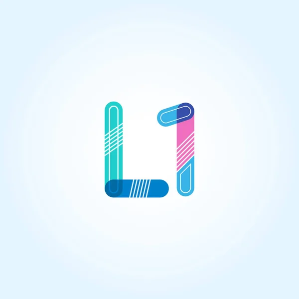 Letter en cijfer L1-logo — Stockvector