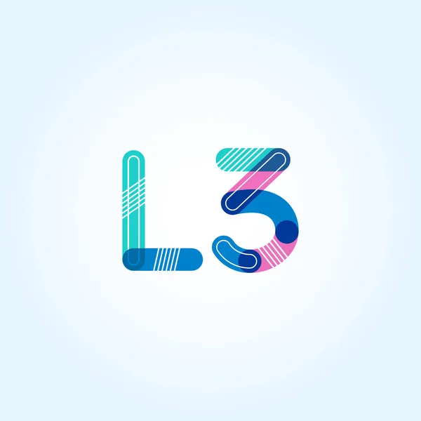 Bokstav och siffra L3-logotypen — Stock vektor