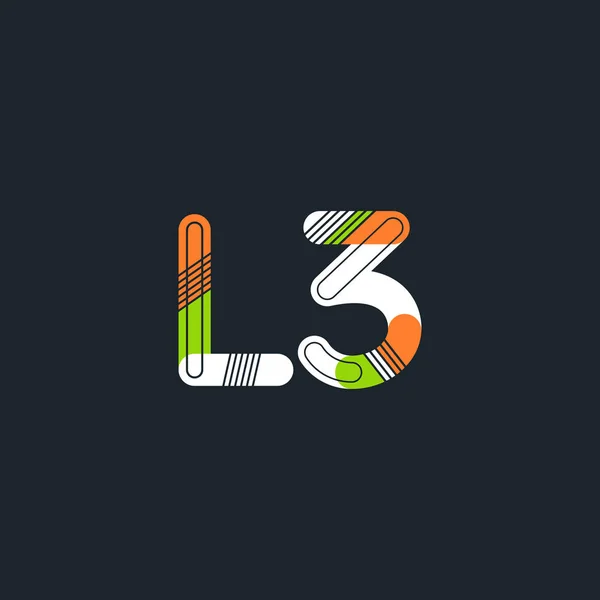 Harf ve rakam L3 logosu — Stok Vektör
