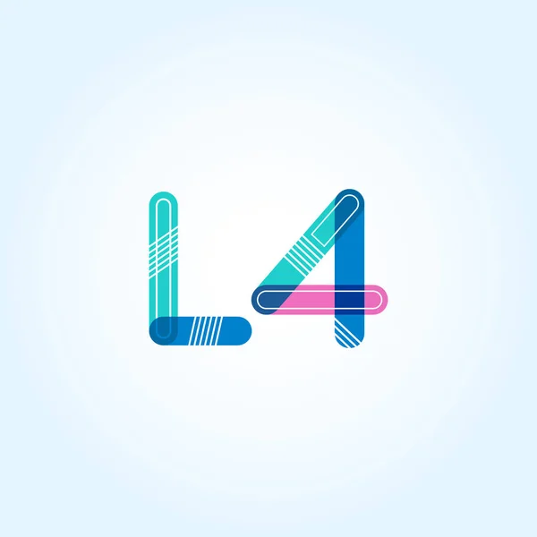 Letter and digit L4 logo — Stock Vector