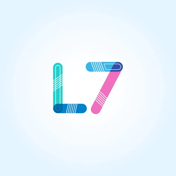 문자와 숫자 L7 로고 — 스톡 벡터