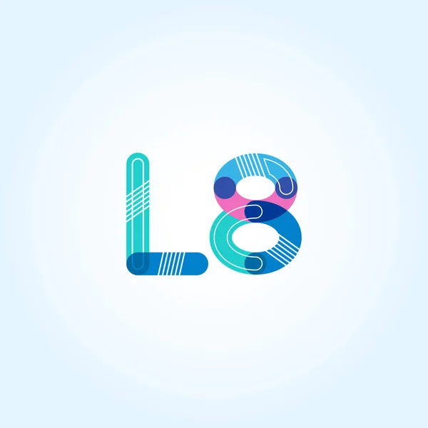 Letter and digit L8 logo — Stock Vector