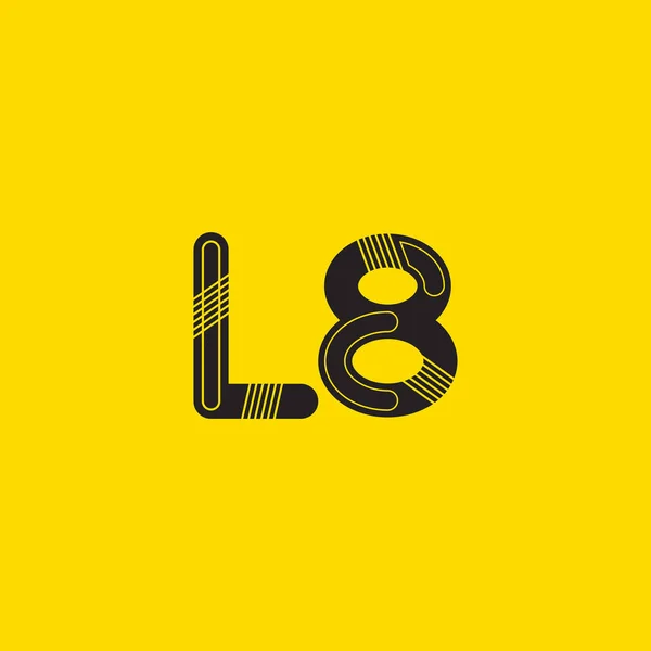 Letter en cijfer L8 logo — Stockvector