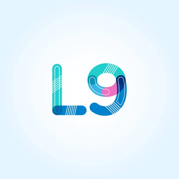 Bokstav och siffra L9 logotyp — Stock vektor