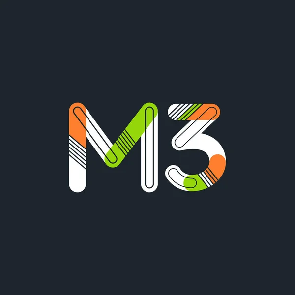 Logotipo de letra y dígito M3 — Vector de stock