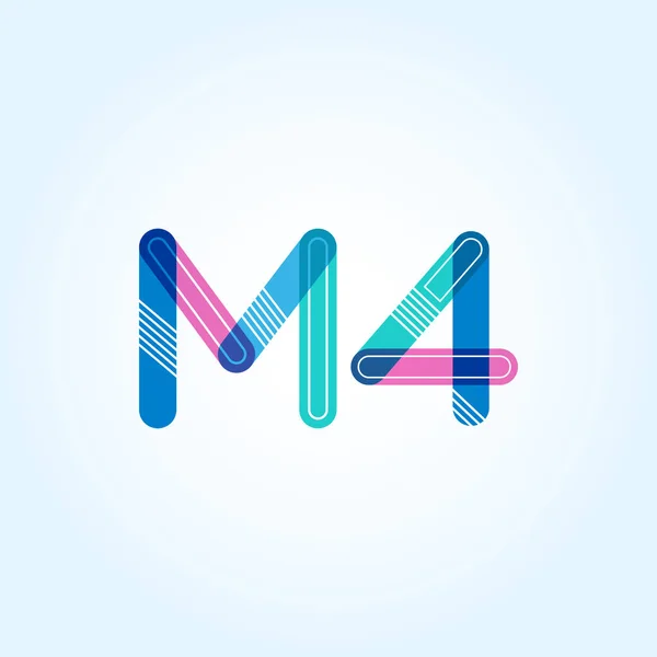Lettera e cifra logo M4 — Vettoriale Stock