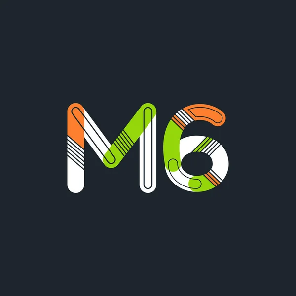 Logotipo de letra y dígito M6 — Vector de stock