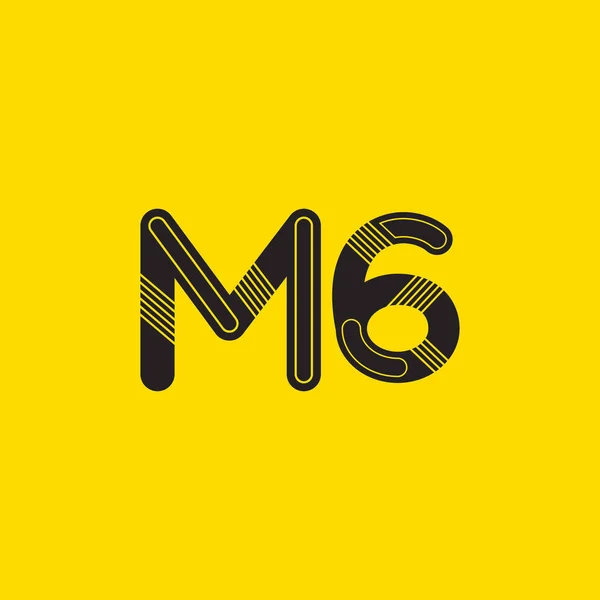 Logotipo de letra y dígito M6 — Vector de stock
