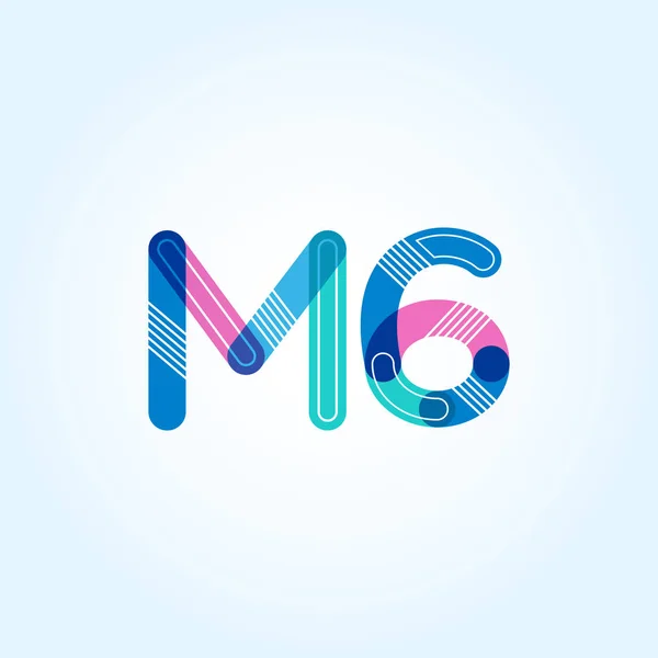 Logotipo de letra y dígito M6 — Vector de stock