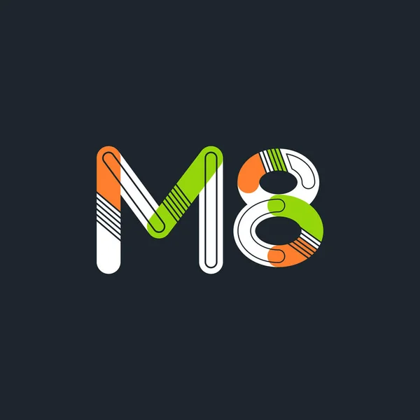 Letra y dígito logo M8 — Vector de stock