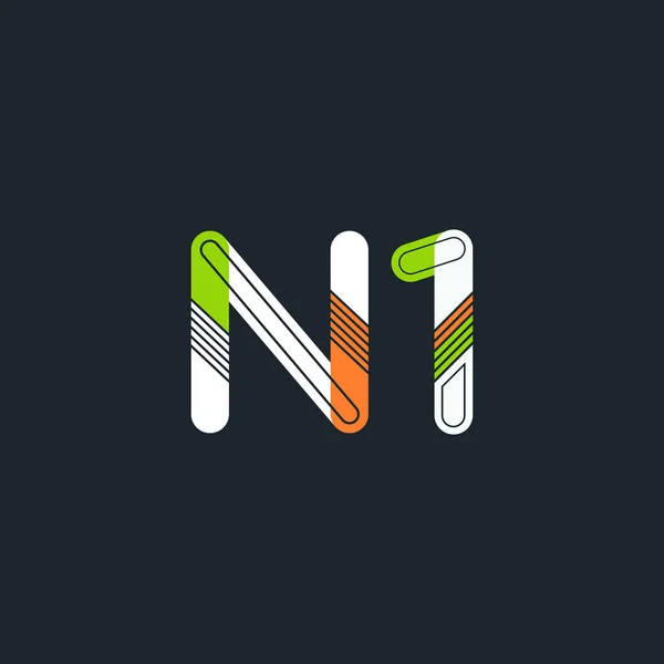 Letra y dígito logo N1 — Vector de stock