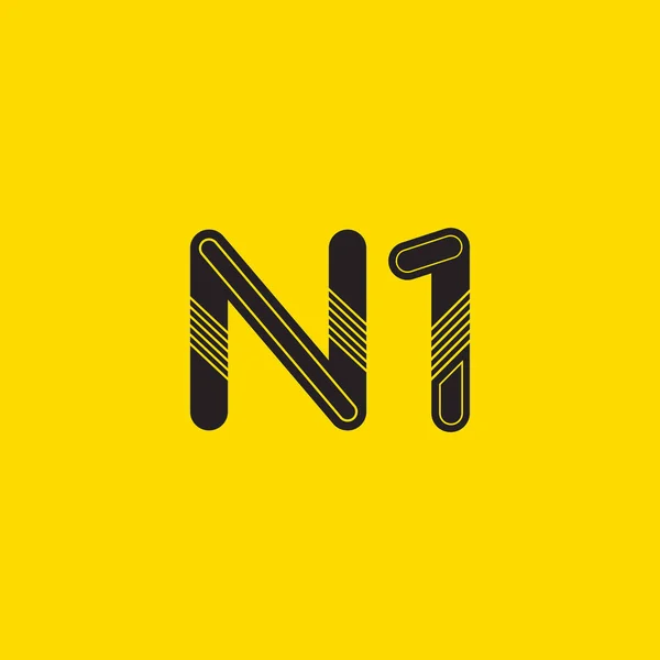 Logotipo da letra e do dígito N1 — Vetor de Stock