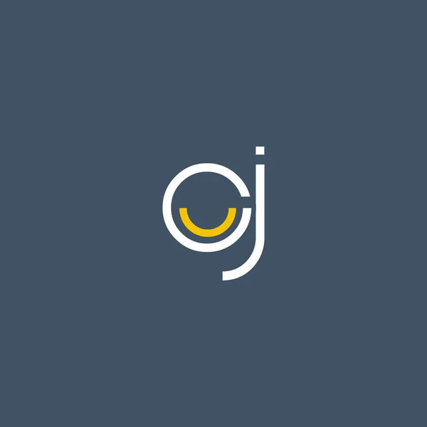 Kerek levele logó Cj — Stock Vector
