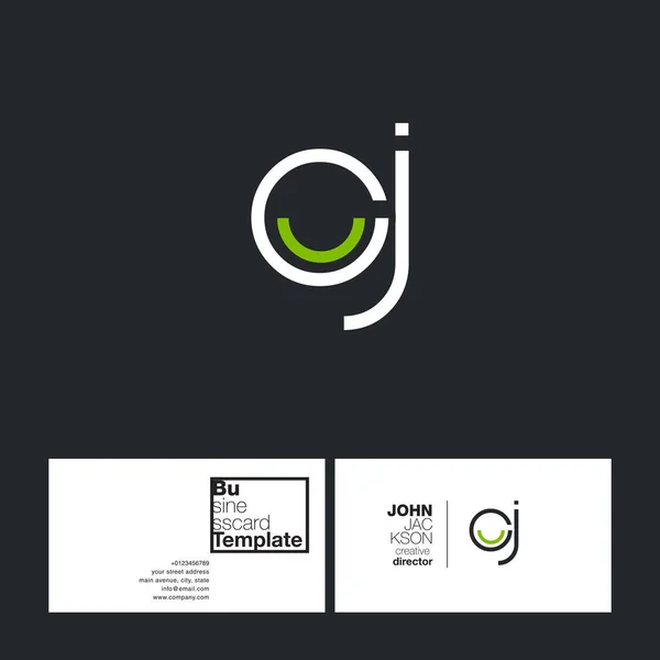 Круглые буквы логотип Cj — стоковый вектор