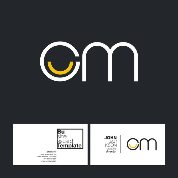 Letra redonda logo Cm — Vector de stock