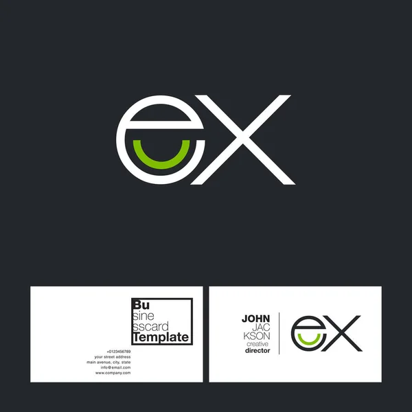 Letra redonda logo EX — Vector de stock
