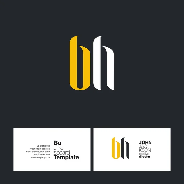 BH listów Logo wizytówki — Wektor stockowy