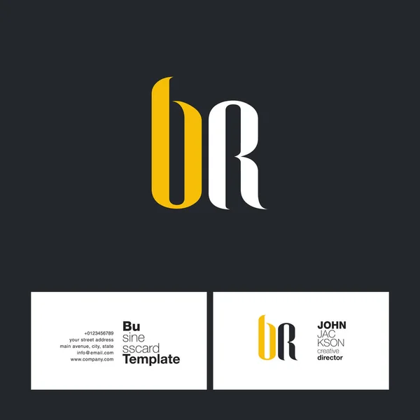 BR Cartas Logo Tarjeta de visita — Vector de stock