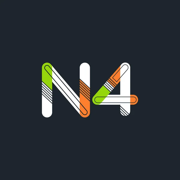 Letra y dígito logo N4 — Vector de stock