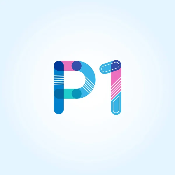 Harf ve rakam P1 logosu — Stok Vektör