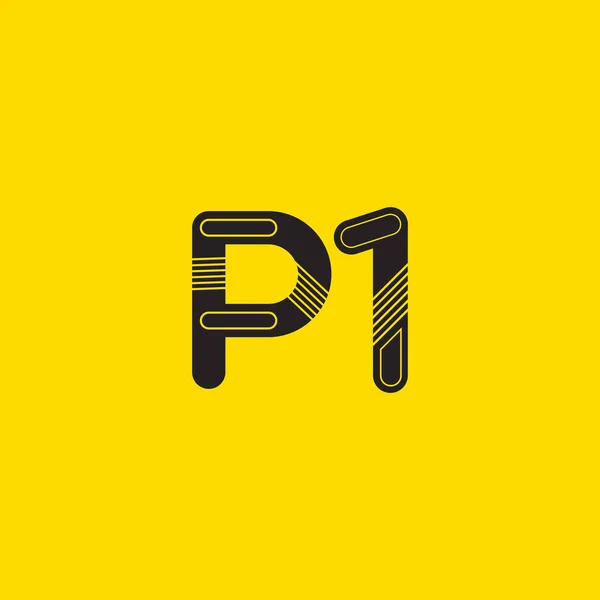 Písmeno a číslice P1 logo — Stockový vektor