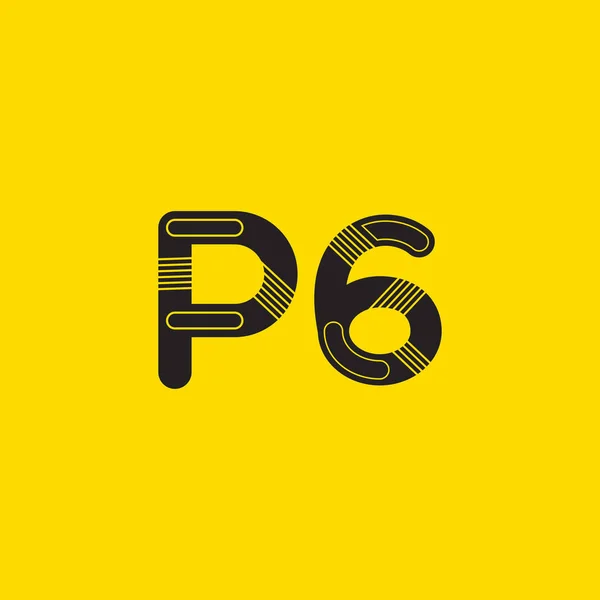 Litery i cyfry logo P6 — Wektor stockowy