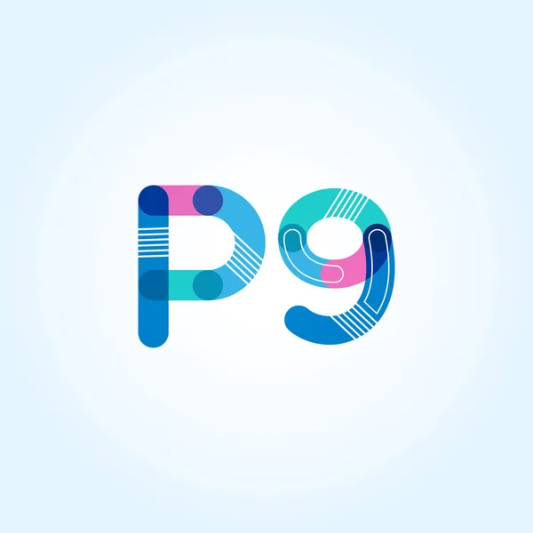 Letra y el logotipo del dígito P9 — Vector de stock