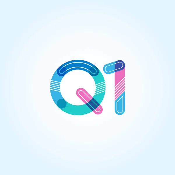 Bokstav och siffra Q1-logotypen — Stock vektor