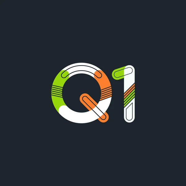 Γράμμα και αριθμός λογότυπο Q1 — Διανυσματικό Αρχείο