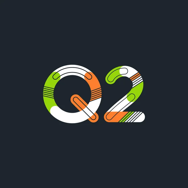 Letter en cijfer Q2-logo — Stockvector