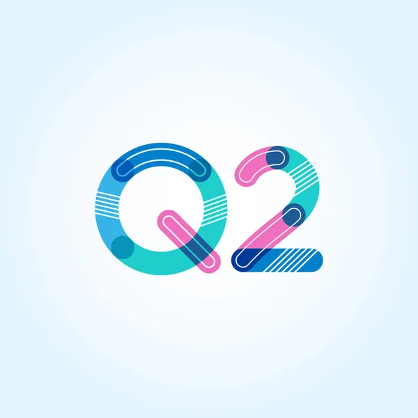 Letter and digit Q2 logo — Stock Vector