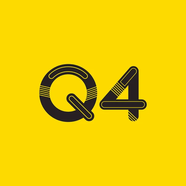 Harf ve rakam Q4logo — Stok Vektör