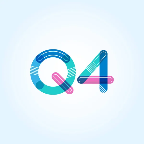 Harf ve rakam Q4logo — Stok Vektör