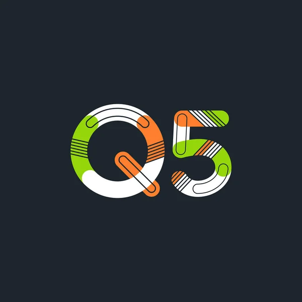 Lettera e cifra logo Q5 — Vettoriale Stock