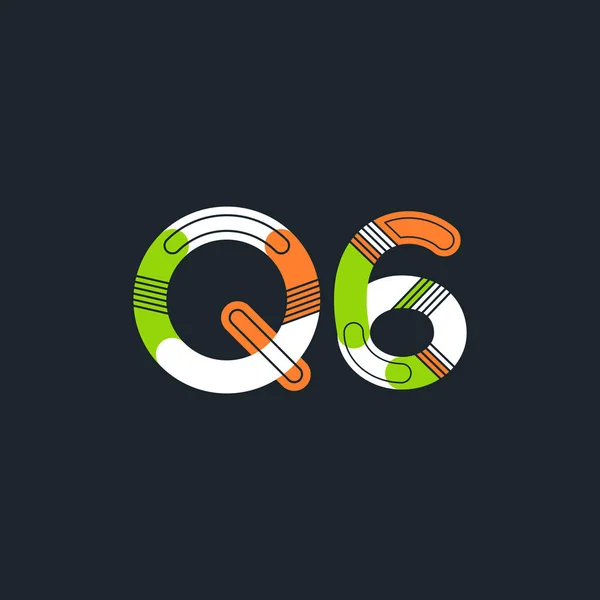 Γράμμα και αριθμός λογότυπο Q6 — Διανυσματικό Αρχείο