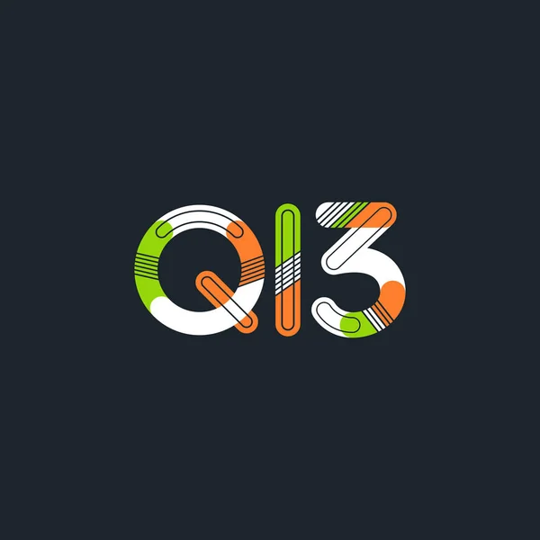 Γράμμα και αριθμός Q13 λογότυπο — Διανυσματικό Αρχείο