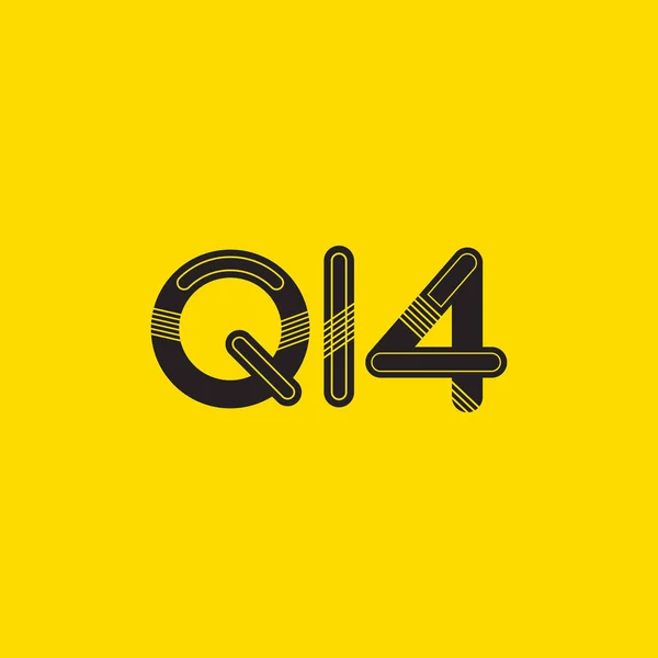 Γράμμα και αριθμός Q14 λογότυπο — Διανυσματικό Αρχείο