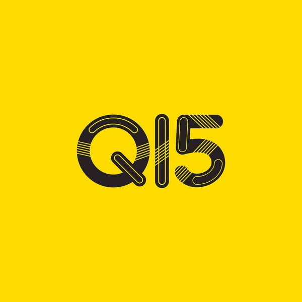 Q15 λογότυπο επιστολή και ψηφίο — Διανυσματικό Αρχείο