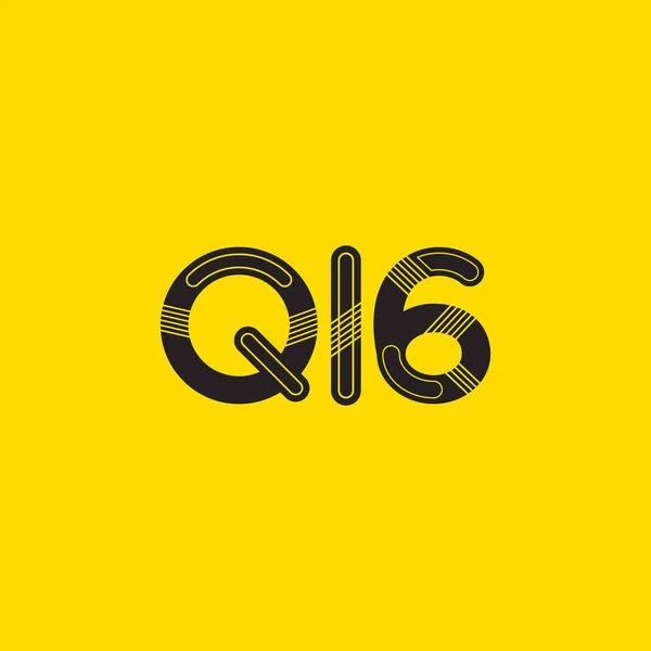 Γράμμα και αριθμός Q16 λογότυπο — Διανυσματικό Αρχείο