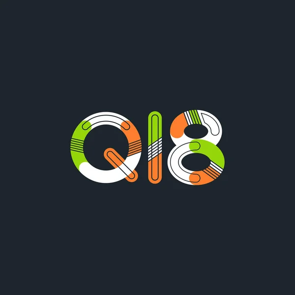 Litery i cyfry logo Q18 — Wektor stockowy