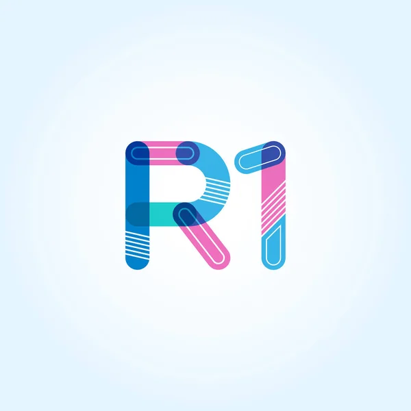 字母与数字的 R1 徽标 — 图库矢量图片