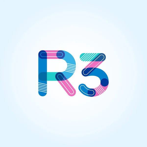 文字と数字の R3 ロゴ — ストックベクタ