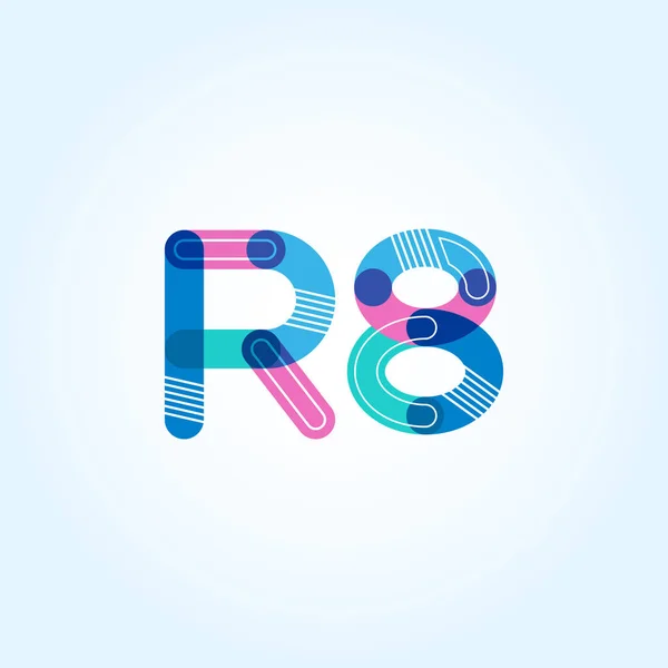 Harf ve rakam R8 logosu — Stok Vektör